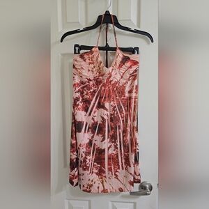 LSten - Orange Tie Dye Halter Sundress Size L